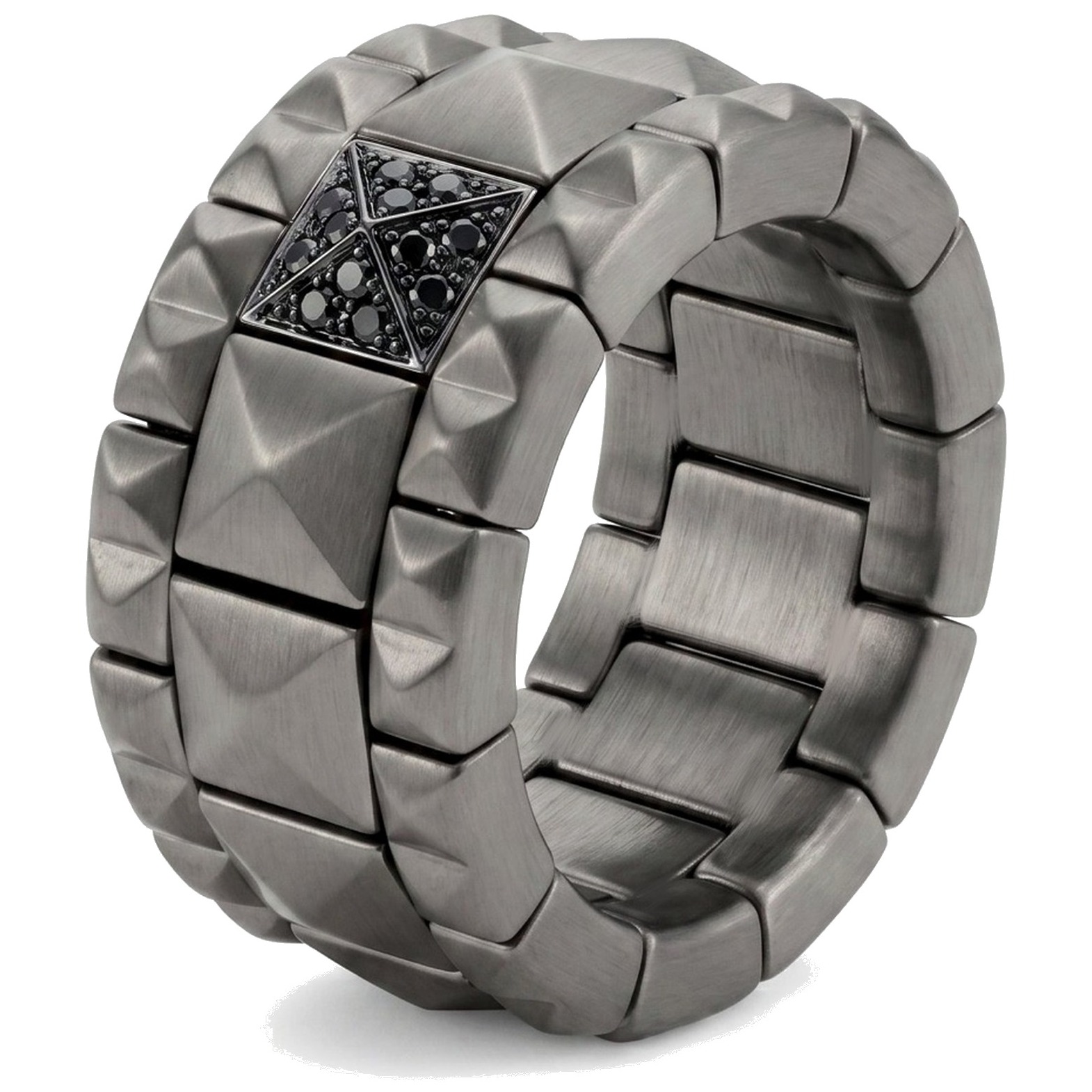 Pyramid Wide · Titanium black pavé