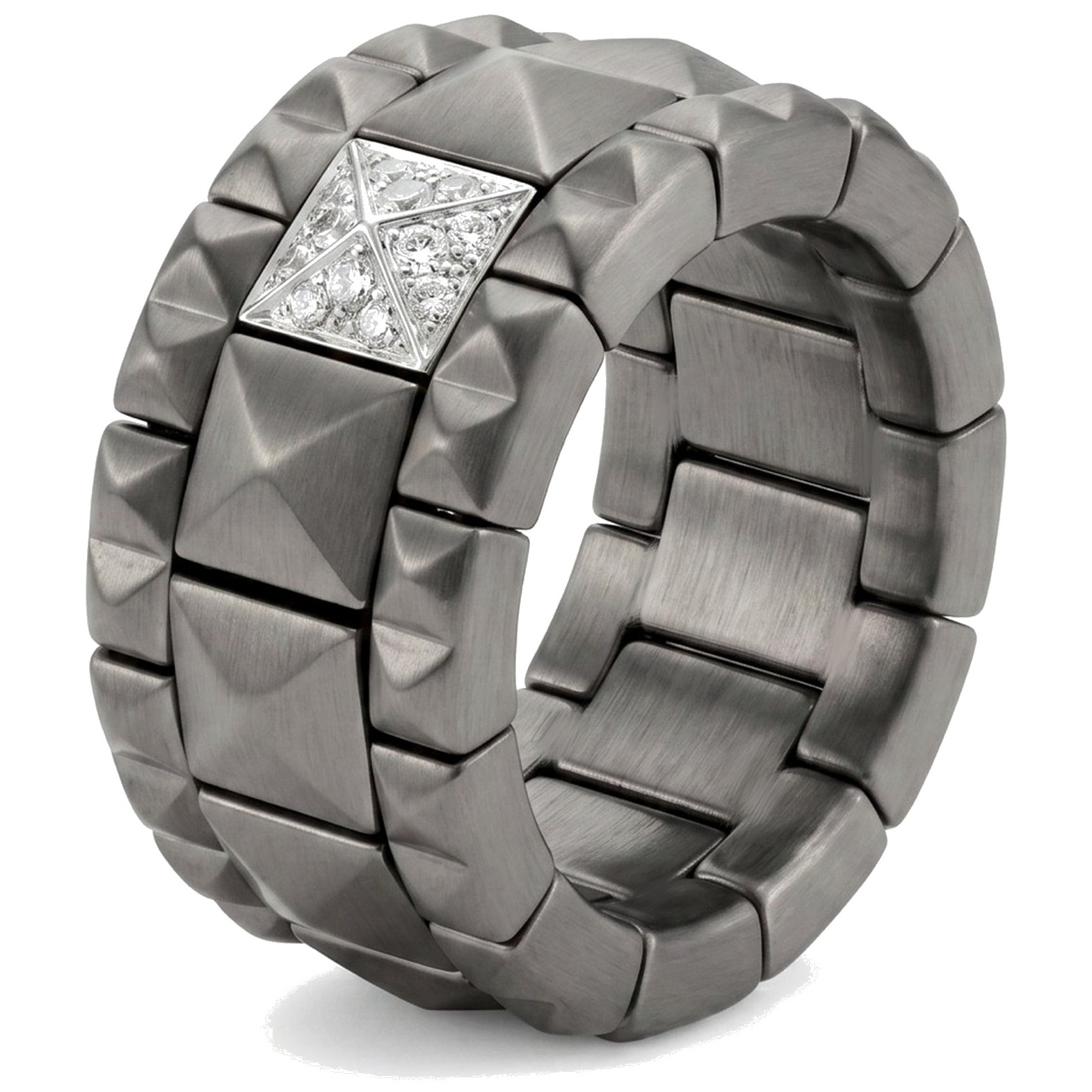 Pyramid Wide · Titanium white pavé