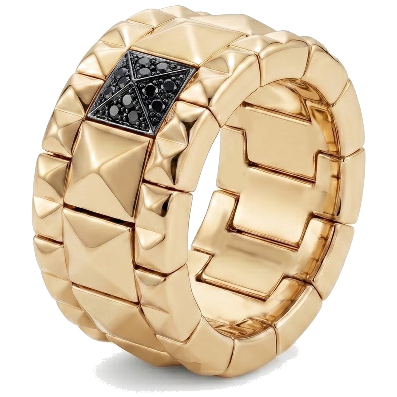 Pyramid Wide · YG pavé nero