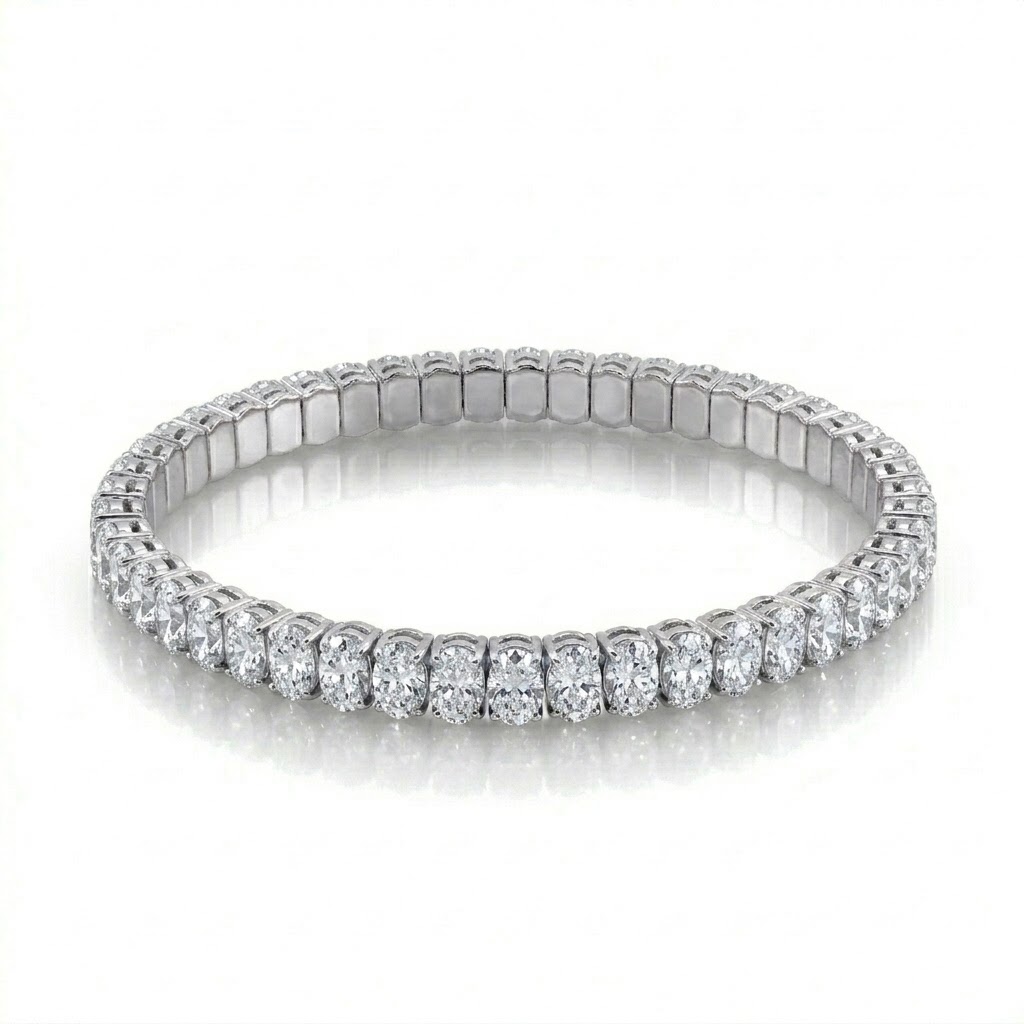 Tennis · White Gold oval diamonds