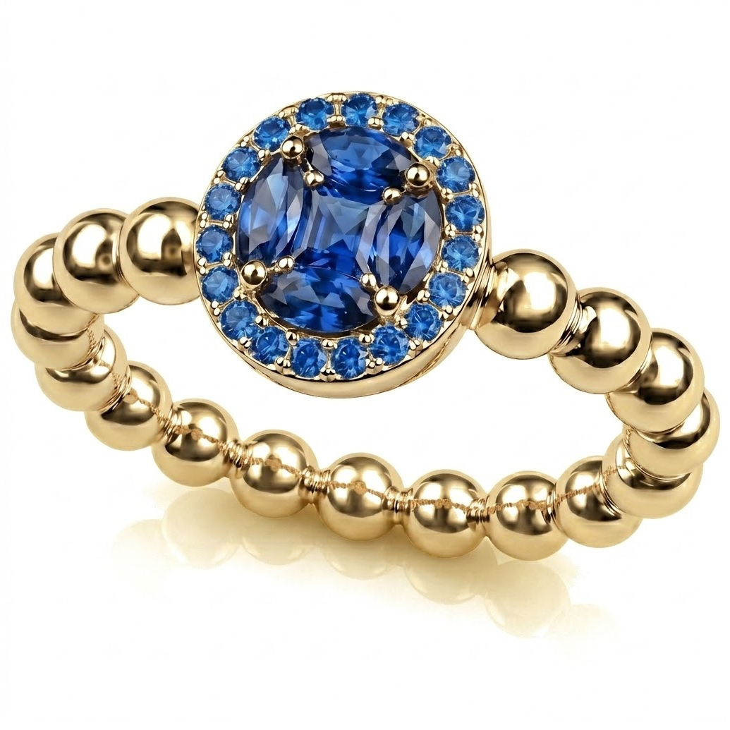 Harmony · Yellow gold + sapphire